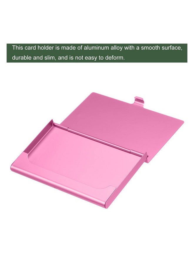 YOKIVE 3 Pcs Business Card Holder Flip Cover Style Keep Cards Neat Great For Office Home Daily Use (Pink 3.66X2.36X0.32Inch)  - Image 3