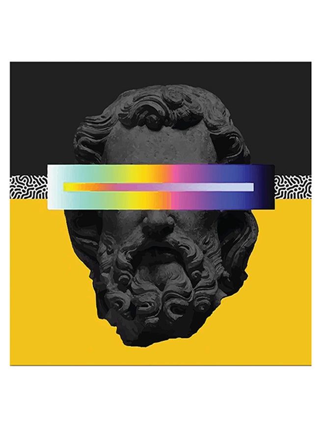 RYN Abstract Wall Art Yellow/Black/Blue 30x30cm - Image 1