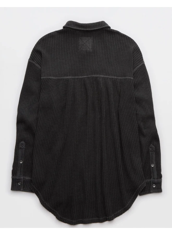 Aerie Fave Waffle Button Down Shirt