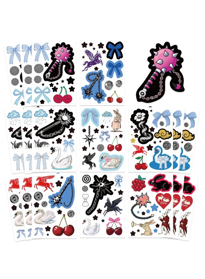 8 New Products Swan Aesthetic Collage Diy Handbook Material Decorative Stickers Waterproof Suitcase Guitar Stickers