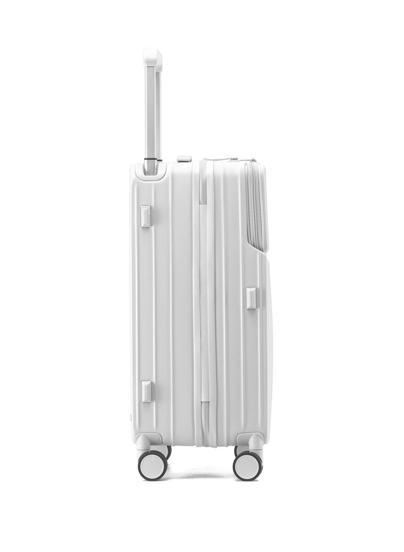 خفيفة الذهاب الأمتعة LIGHTGO 7615 الأبيض 22.5 "حقيبة السفر تفقد في الأمتعة مع توسيع مع حقيبة السفر TSA YKK ZIPPER  - Image 4
