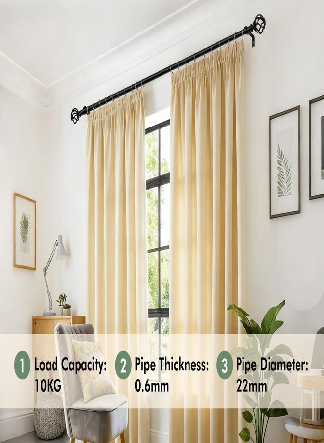 USFOOK Black Curtain Rods 32 to 86 Inch(2.6-7.2ft), 7/8 Inch Telescoping Splicing Drapery Rods for Windows with Twisted Cage Finials - Image 5