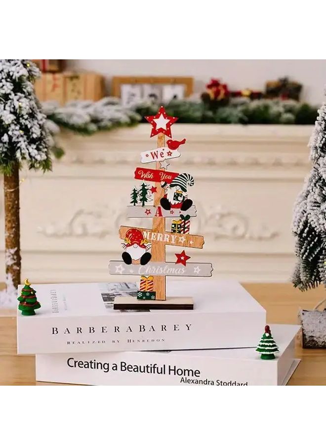 تمثال عيد الميلاد الخشبي القزم لسانتا كلوز لسطح المكتب، هدية لتزيين حفلة الكريسماس - Image 3