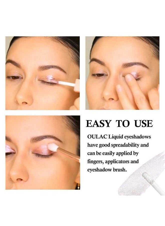 Oulac Transparent Liquid Glitter EyeshadowWhite Shimmery Liquid Eyeshadow With Blendable Moisturizing Formula Weightless Makeup Eyeshadow Easy to Remove Vegan & CrueltyFree Frosted Ice (27)  - Image 5