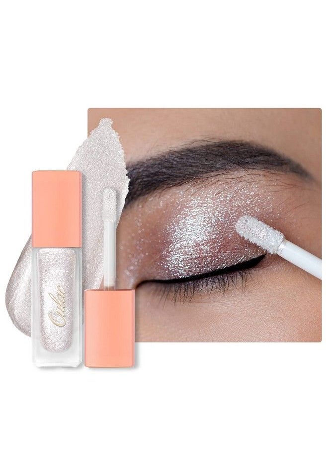Oulac Transparent Liquid Glitter EyeshadowWhite Shimmery Liquid Eyeshadow With Blendable Moisturizing Formula Weightless Makeup Eyeshadow Easy to Remove Vegan & CrueltyFree Frosted Ice (27)  - Image 2