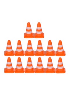 SYOSI SYOSI Traffic Road Cones, 14Pcs Small Traffic Signs Toys Roadblocks Pretend Play Toys Miniature Traffic Cones for Sand Table Engineering Construction  - Image 1