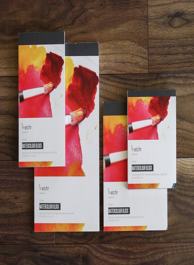 ETCHR Watercolor Paper Block - A4 Professional Cotton Watercolor Block Cold Press 300g (140 lb) - Cold Press Watercolor Cotton Paper Block - Warp Resistant Watercolor Paper Block - Image 3