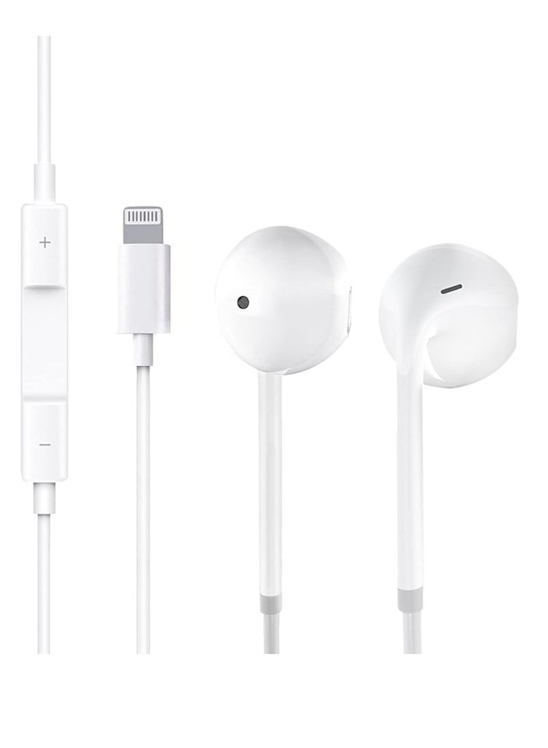 سماعات أذن مع موصل لايتينغ باللون الأبيض - Image 1