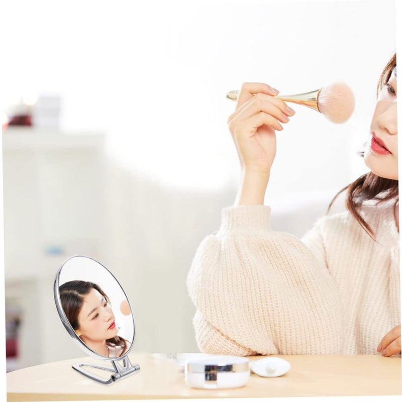 Foldable Desktop Makeup Mirror Dual Sided Handheld for Travel Home High Definition - Image 4