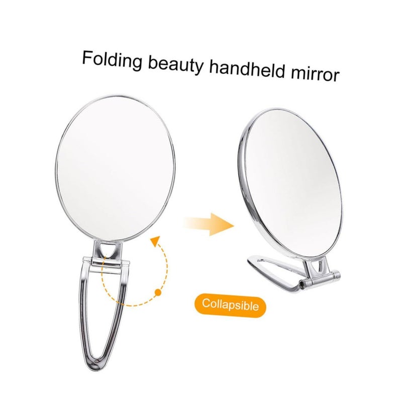 Foldable Desktop Makeup Mirror Dual Sided Handheld for Travel Home High Definition - Image 3