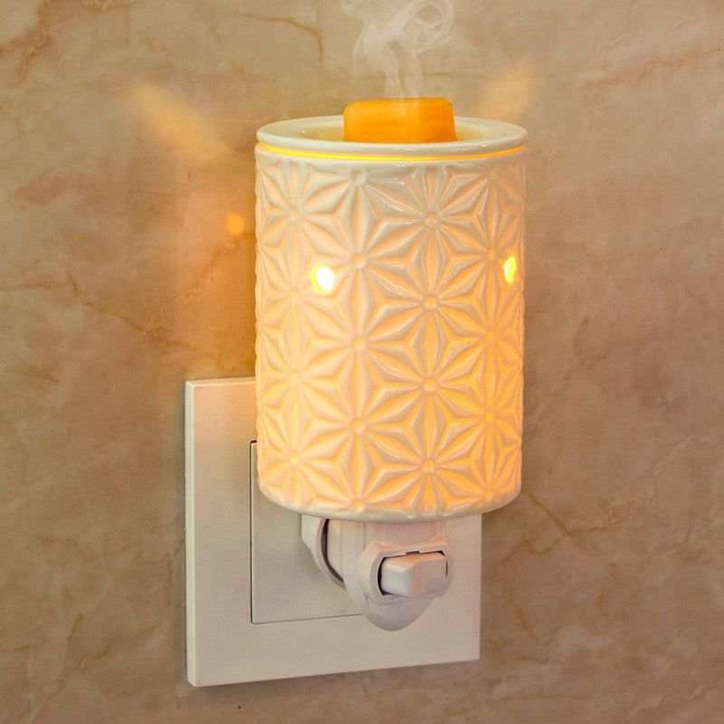 STARMOON STAR MOON Ceramic Wax Melt Warmer, Plug in Wax Warmer for Scented, Scentsy Wax Warmer for Fragrance Oil, Night Light Wax Burner Decoration with Two Bulbs - Image 1