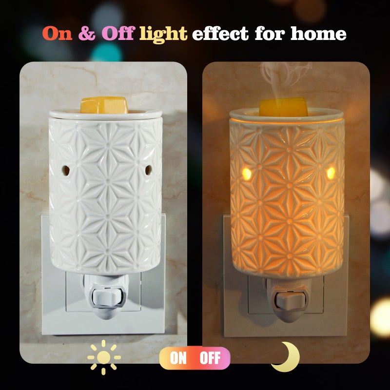 STARMOON STAR MOON Ceramic Wax Melt Warmer, Plug in Wax Warmer for Scented, Scentsy Wax Warmer for Fragrance Oil, Night Light Wax Burner Decoration with Two Bulbs - Image 4