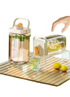 Y&D Plastic Drink Dispenser With Spigots, Leakproof Fridge Container, Large Capacity Beverage Dispenser, Refrigerator Water Bottle with Lid Handle, Cold Kettle Tea Milk Lemonade Container  - Image 1