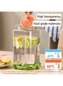 Y&D Plastic Drink Dispenser With Spigots, Leakproof Fridge Container, Large Capacity Beverage Dispenser, Refrigerator Water Bottle with Lid Handle, Cold Kettle Tea Milk Lemonade Container  - Image 4