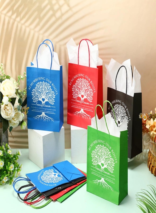 Cholemy 50 Sets Family Reunion Gift Bags with Handles and Tissue Paper Family Reunion Party Favors Kraft Treat Bags Remembering Our Roots Gift Ideas Gathering Party Decorations - Image 5