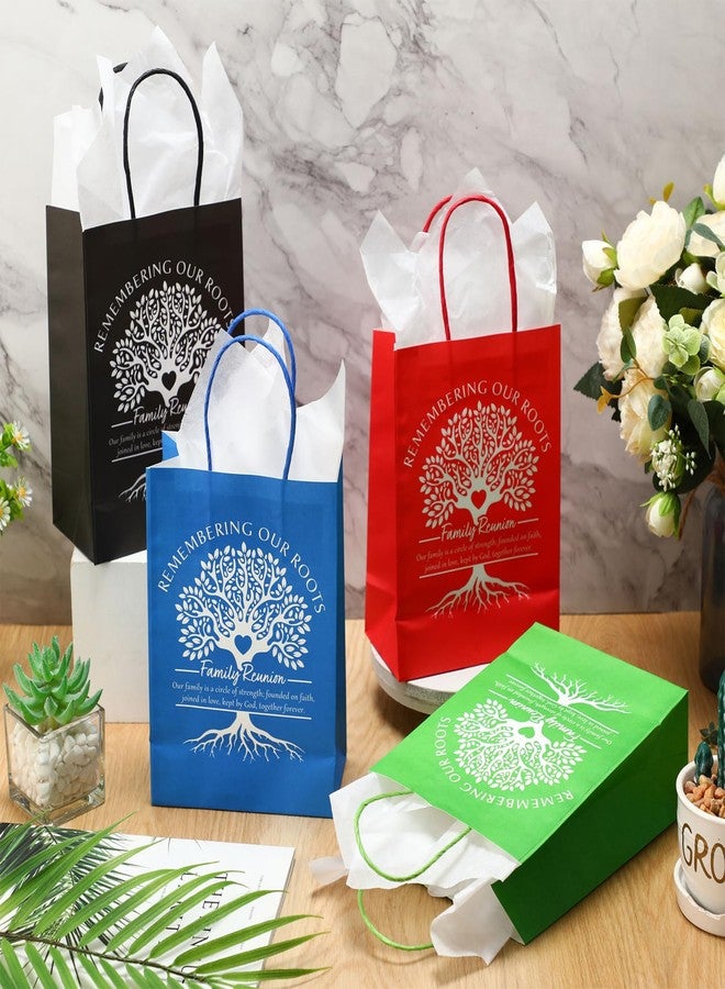 Cholemy 50 Sets Family Reunion Gift Bags with Handles and Tissue Paper Family Reunion Party Favors Kraft Treat Bags Remembering Our Roots Gift Ideas Gathering Party Decorations - Image 4