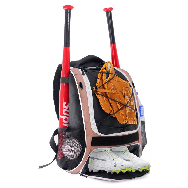 WOLT Youth Baseball Bat Backpack Bag for Baseball Softball TBall Equipment Gear Youth Girl Adults Women Holder for Bat Helmet Glove Separate Shoes Compartment Fence Hook - Image 2