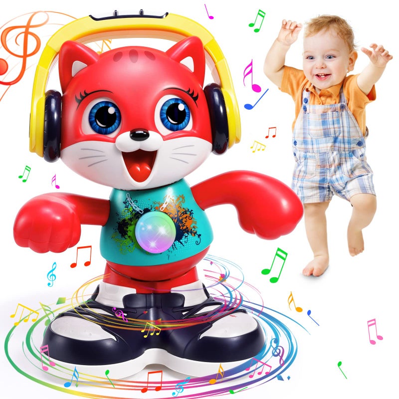 Yunaking Baby Toys, Dancing Cat for Baby Boys & Girls with Music & Recording, Kids Interactive Early Learning Educational Toddler Toys for 2 3 Year Old Boys Girls with Sound Lights Effect Birthday Xmas Gift - Image 1