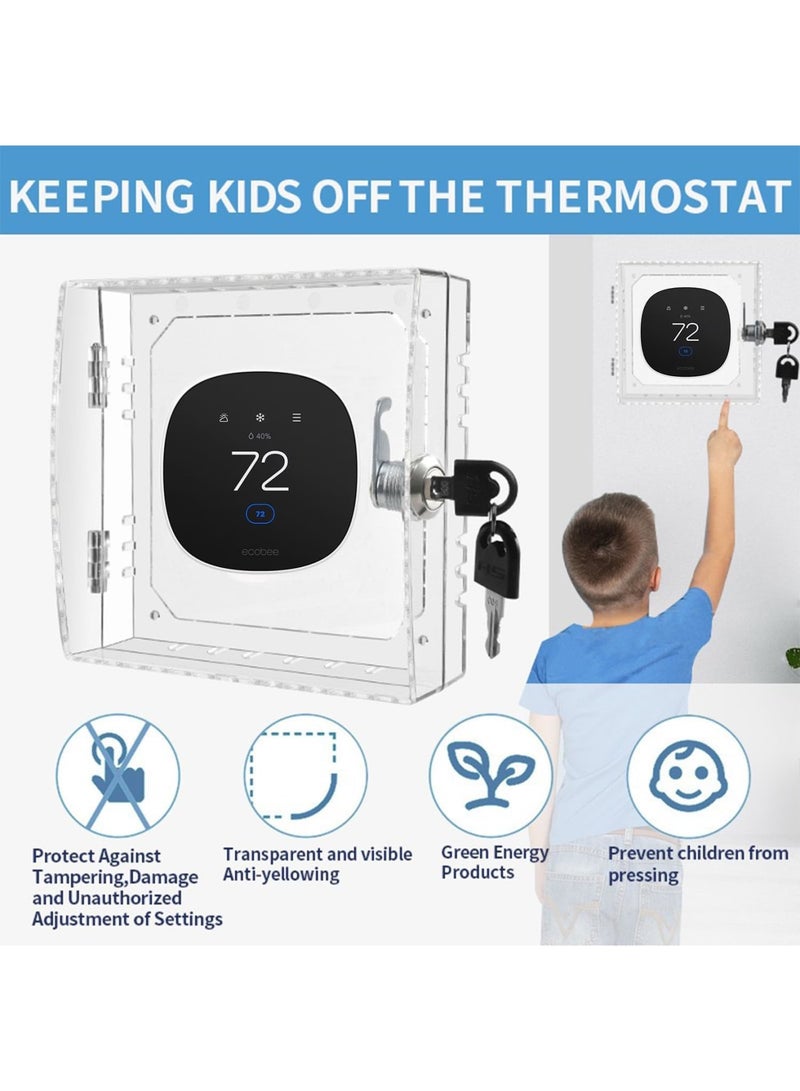 Barakah Thermostat Lock Box Cover with Key – Secure Lock Box Guard for Ecobee Smart Thermostats (Essential, Premium, Enhanced) – Clear Polycarbonate Thermostat Protector for Home, Office, and Rental Use - Image 5