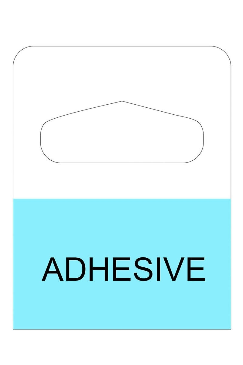 DGJM 300PCS 1-1/4" X 1-5/8" Slot Hole Self Adhesive Hanging Tabs Heavy Duty Clear Plastic Hang Tags Hook for Store Retail Display Tab - Image 3