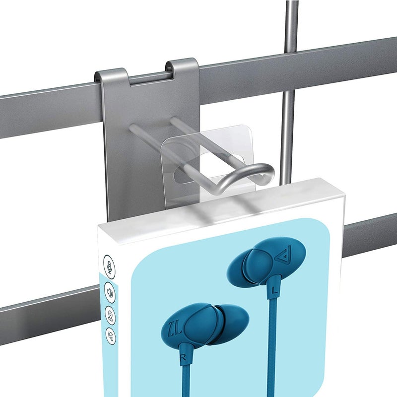 DGJM 300PCS 1-1/4" X 1-5/8" Slot Hole Self Adhesive Hanging Tabs Heavy Duty Clear Plastic Hang Tags Hook for Store Retail Display Tab - Image 4