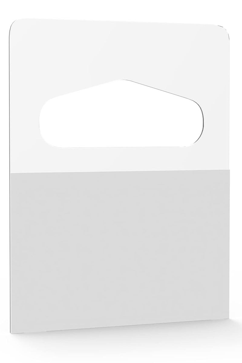 DGJM 300PCS 1-1/4" X 1-5/8" Slot Hole Self Adhesive Hanging Tabs Heavy Duty Clear Plastic Hang Tags Hook for Store Retail Display Tab - Image 1