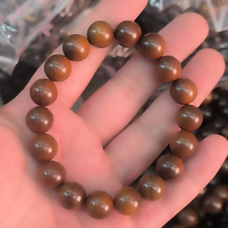 Natural Lightning-Struck Jujube Wood Handmade Bead Bracelet with Full Lightning Marks