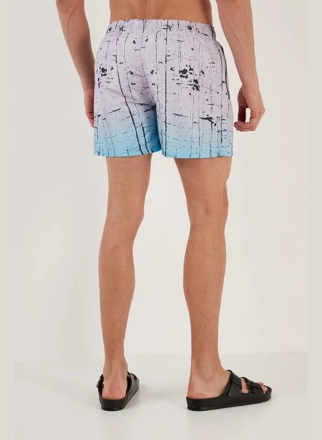 Buratti  Buratti Patterned Swim Shorts Waist Tie Pocket Swimsuit Short Men's SWIMSUIT SHORT 380K917 for Men | Best Price UAE