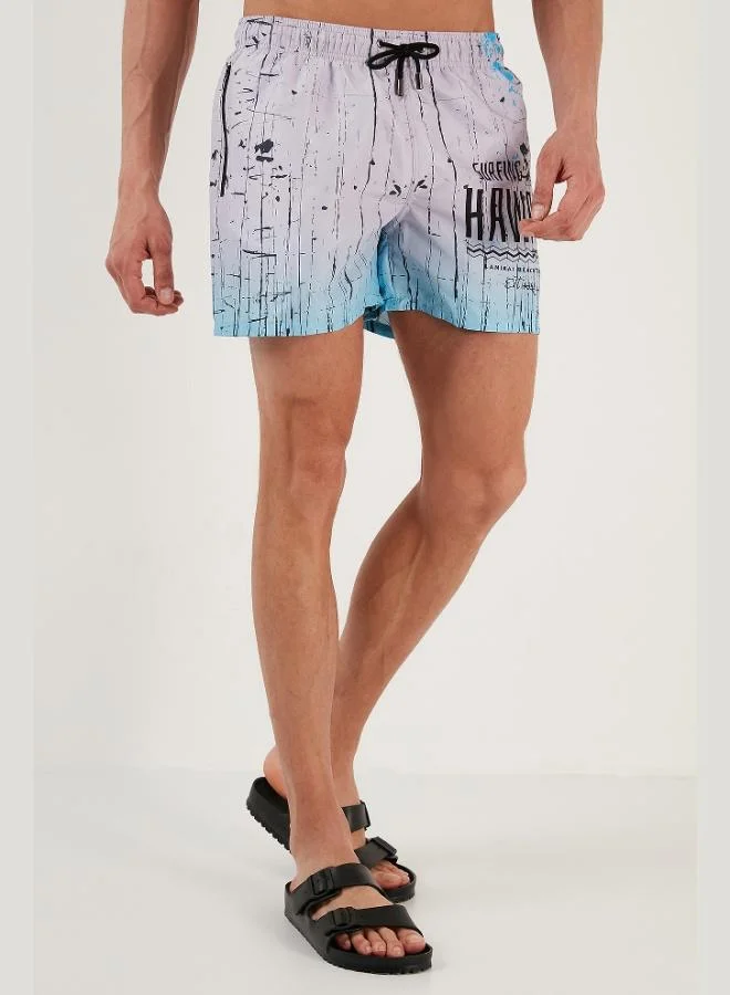 Buratti  Buratti Patterned Swim Shorts Waist Tie Pocket Swimsuit Short Men's SWIMSUIT SHORT 380K917 for Men | Best Price UAE