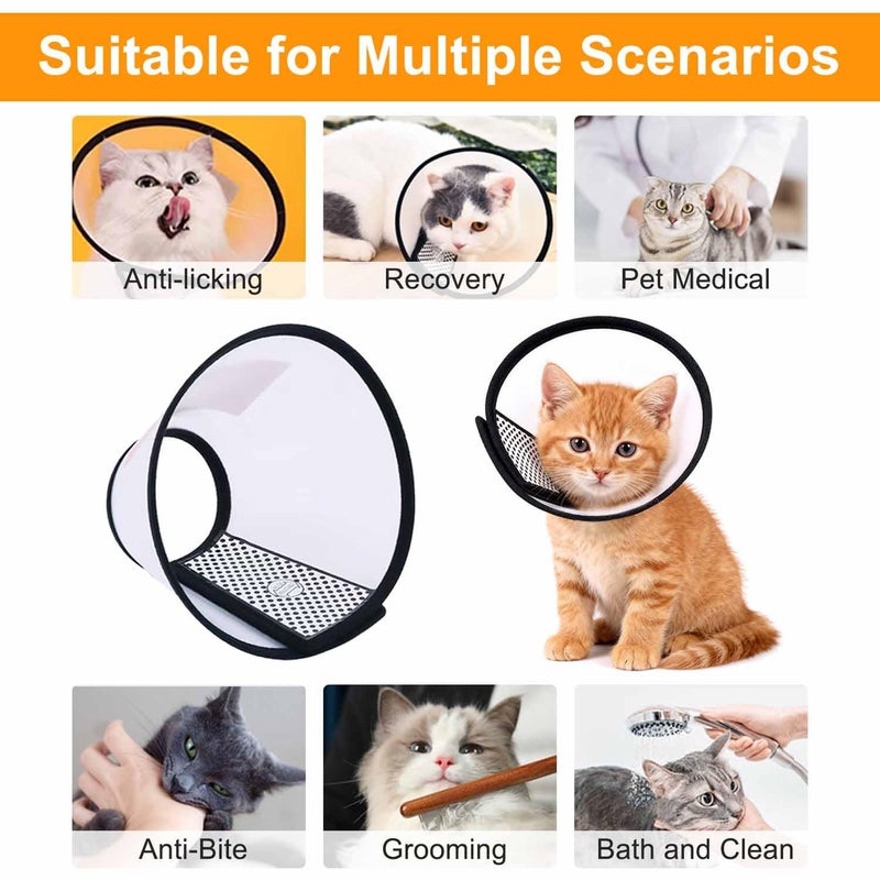 VOVIGGOL 2 Pack Cat Cones to Stop Licking, Pet E Collar Pet Cone for Kitten Cones After Surgery, Cat Elizabethan Collar Puppy Head Cone Recovery Cone for Cats Kitten Puppy (Size M, 6#) - Image 5