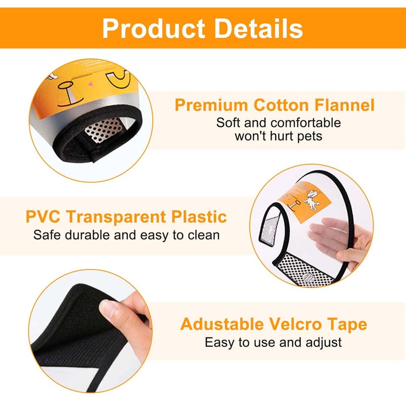 VOVIGGOL 2 Pack Cat Cones to Stop Licking, Pet E Collar Pet Cone for Kitten Cones After Surgery, Cat Elizabethan Collar Puppy Head Cone Recovery Cone for Cats Kitten Puppy (Size M, 6#) - Image 4