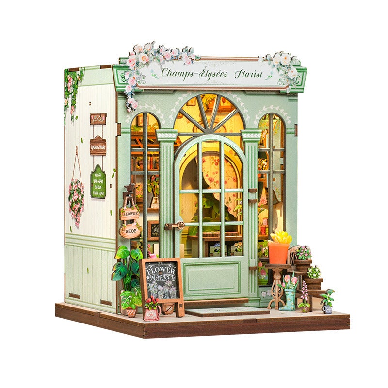 Cutebee New Product Clear Sky Coffee Creative Diy Wooden 3D Stereo Hand-Assembled Book Stand Model Toy Gift - Image 1