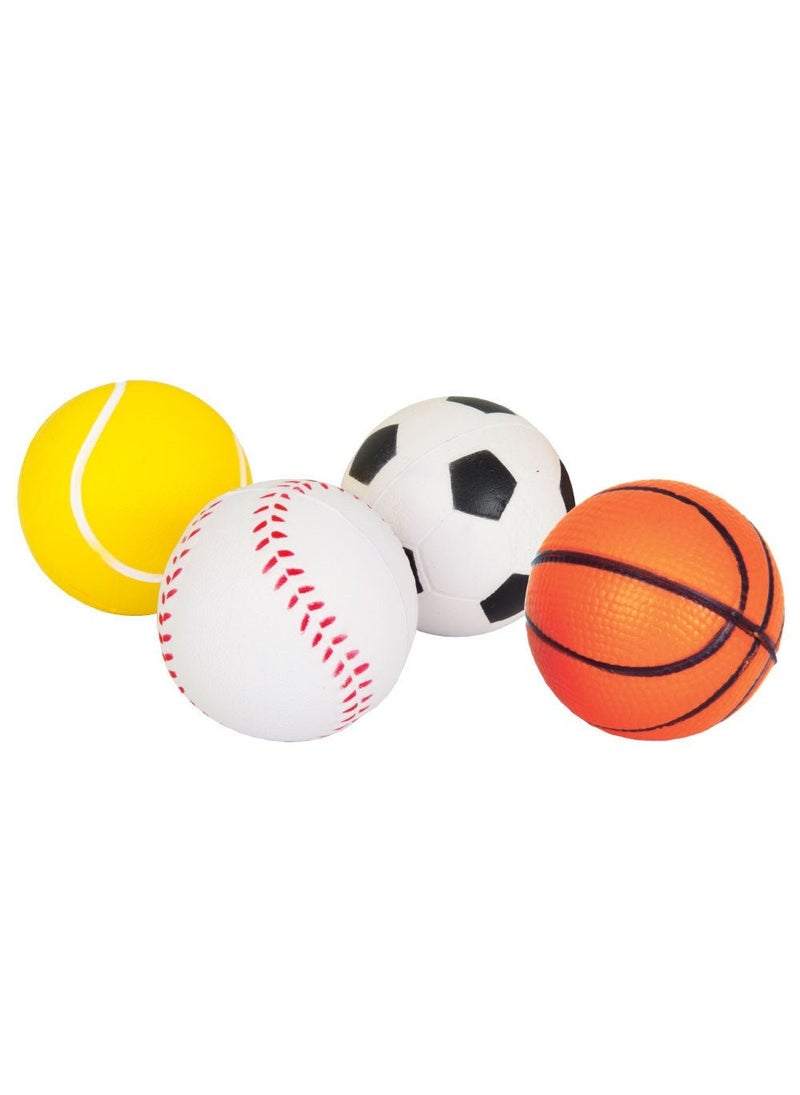 يونيك كرات إسفنجية رياضية صغيرة متعددة الألوان، 15.5 سم، عبوة من 4 قطع - Image 2