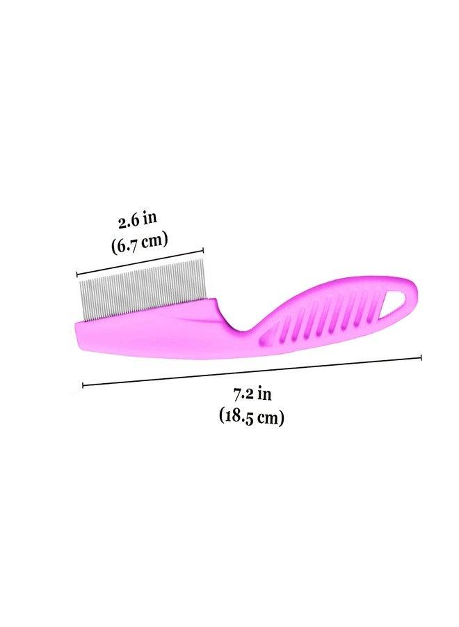 SunGrow Louse Comb for Men and Women, Stainless Steel Grooming Comb for Kids and Adults, For All Types of Hair, Scalp Care, High-strength Fine Teeth, 7.2", Pink Color, 1 Piece per Pack - Image 4