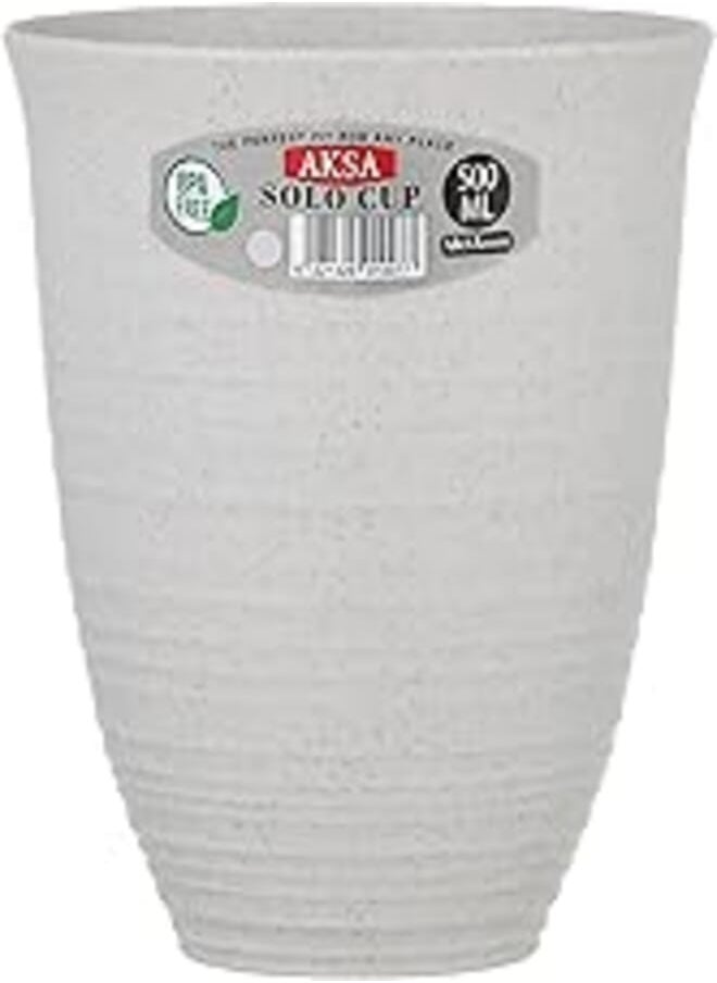 AKSA - Aksa Solo Plastic Cup, 500ml - Beige - Image 1