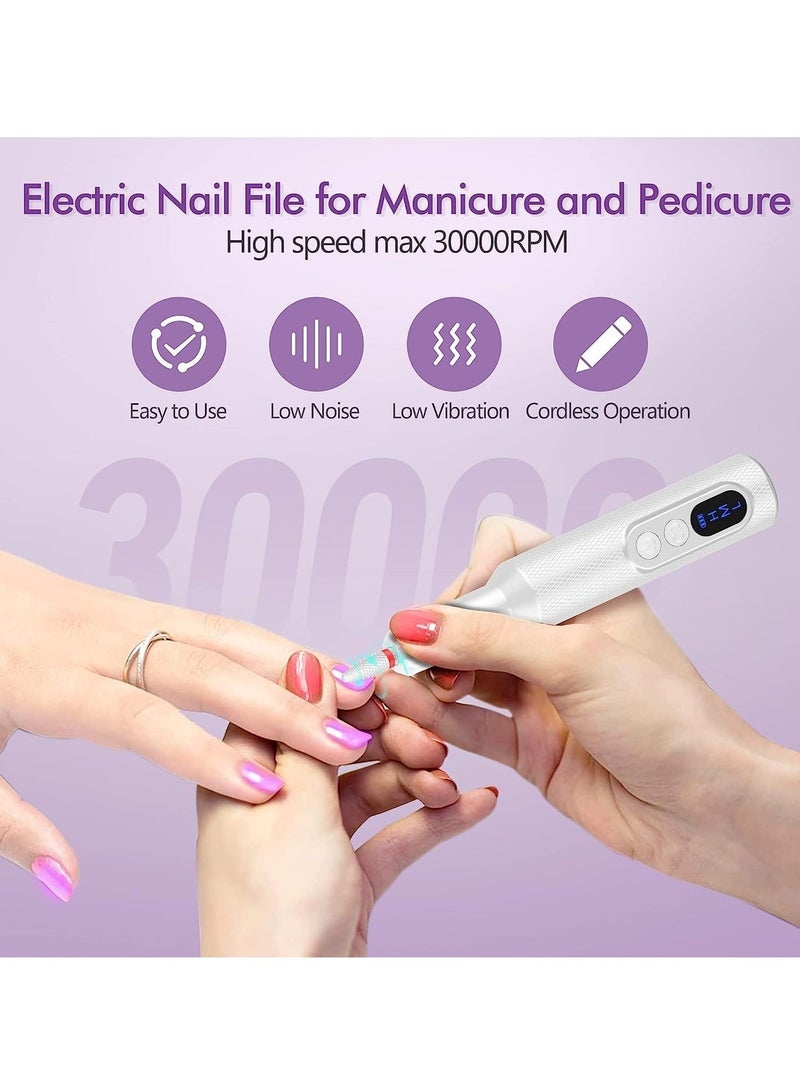 Bukela Electric Nail File,  Flawless White Nail Drill PRO&Portable with12 Basic Nail Drill Bits, Nail Art Faster Removal, Light Weight &Friendy Nail Supplies&Exquisite Lover Gifts - Image 3