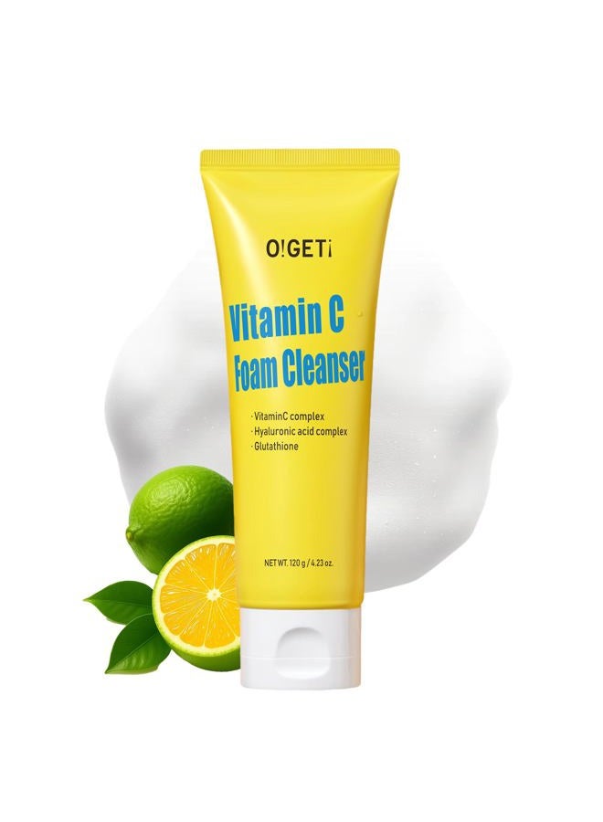 O!Geti Vitamin C Daily Foam Gentle Face Cleanser - Vitalizing Pore Cleanser Moisturises Revitalises for Brighter Clearer Skin - 120g, 4.23 Ounce (Pack of 1) - Image 1
