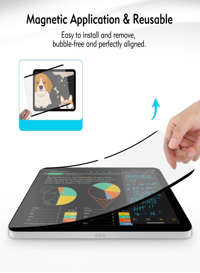 Xiron Magnetic Paper Screen Protector for iPad A16 11th 2025/10th Gen 2022(10.9-inch), Matte Detachable Anti-Glare Fingerprint Screen Protector, Write and Draw Like on Paper, Anti-Scratch Reusable - Image 2