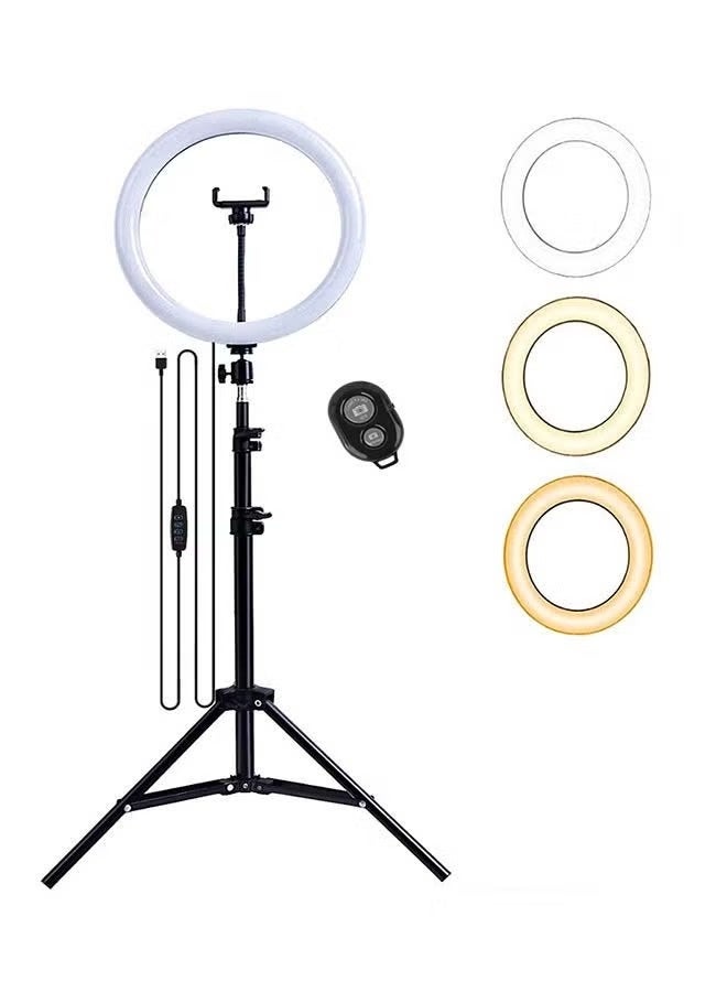 Ring Light With Photography Stand And Remote Control Black - Image 1