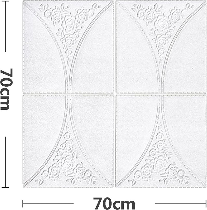 HAXED ورق حائط ثلاثي الأبعاد مقاوم للماء ذاتي اللصق بتصميم طوب من PVC للحوائط، الحجم: 70 × 70 سم، عبوة من 5 - Image 3