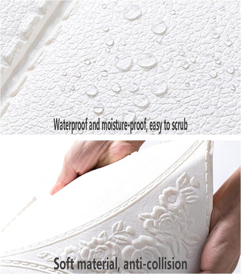 HAXED ورق حائط ثلاثي الأبعاد مقاوم للماء ذاتي اللصق بتصميم طوب من PVC للحوائط، الحجم: 70 × 70 سم، عبوة من 5 - Image 4