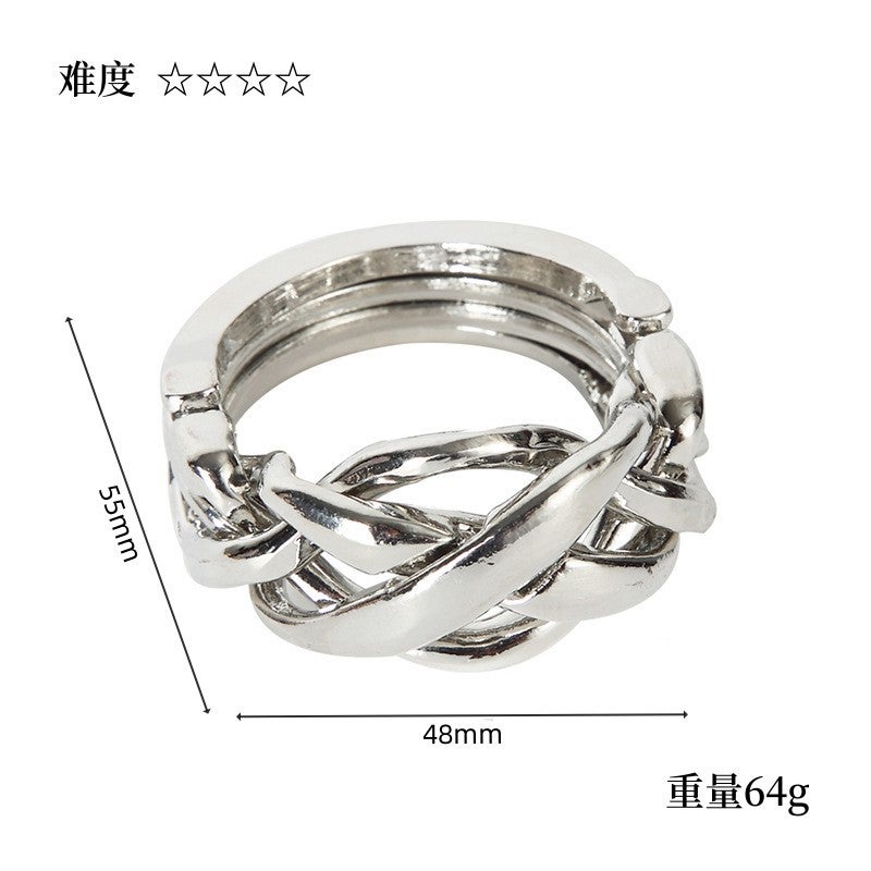 Educational Unlocking Toys Luban Lock Kong Ming Lock Tiktok Popular Children'S Intelligence Unlocking Full Set Nine-Chain Horseshoe Lock - Image 1