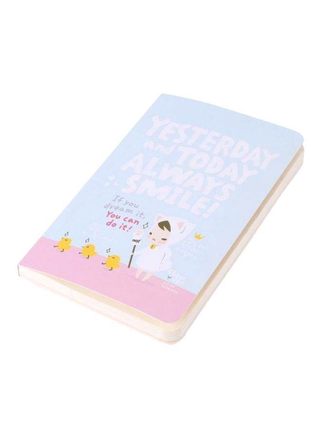 NIBEMINENT Week Plan Diary Notebook Blue/White/Pink - Image 1