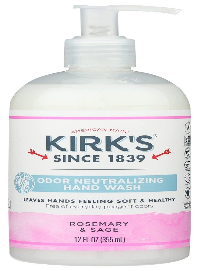 Kirk's Liquid Hand Soap Odor Neutralizing Rosemary and Sage, Non GMO, Natural Formula, Free of Sulfates, Parabens Free, 12 Fluid Ounce (Pack of 1