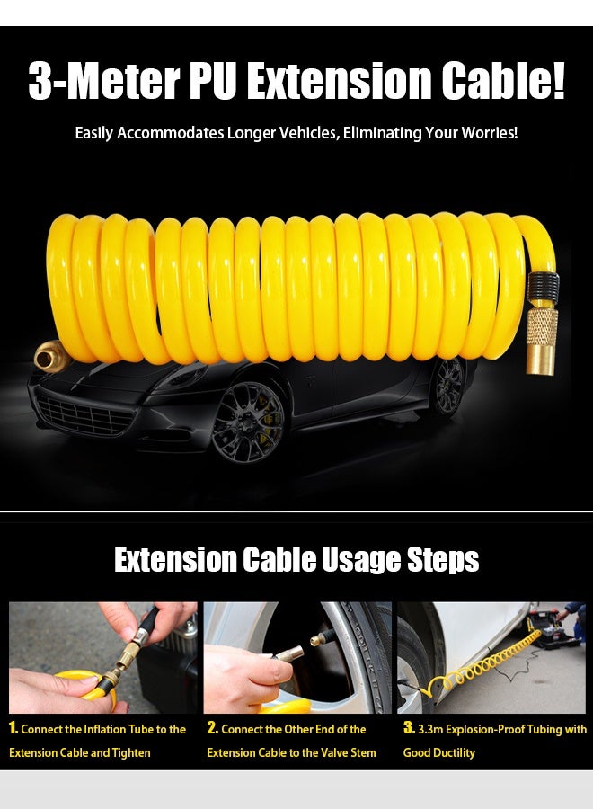 VUCATIN Dual Cylinder Air Compressor Tire Inflator - 12V Portable Air Pump for Car Tires, Bicycles, Sports Balls Motorcycle, Automotive Car Accessories - Image 3