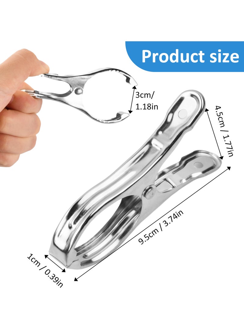 8-Piece Stainless Steel Clothes Clips, Rust-Proof Laundry and Towel Pegs for Outdoor Use, Heavy Duty for Sheets, Blankets, and Thick Clothes  - Image 2