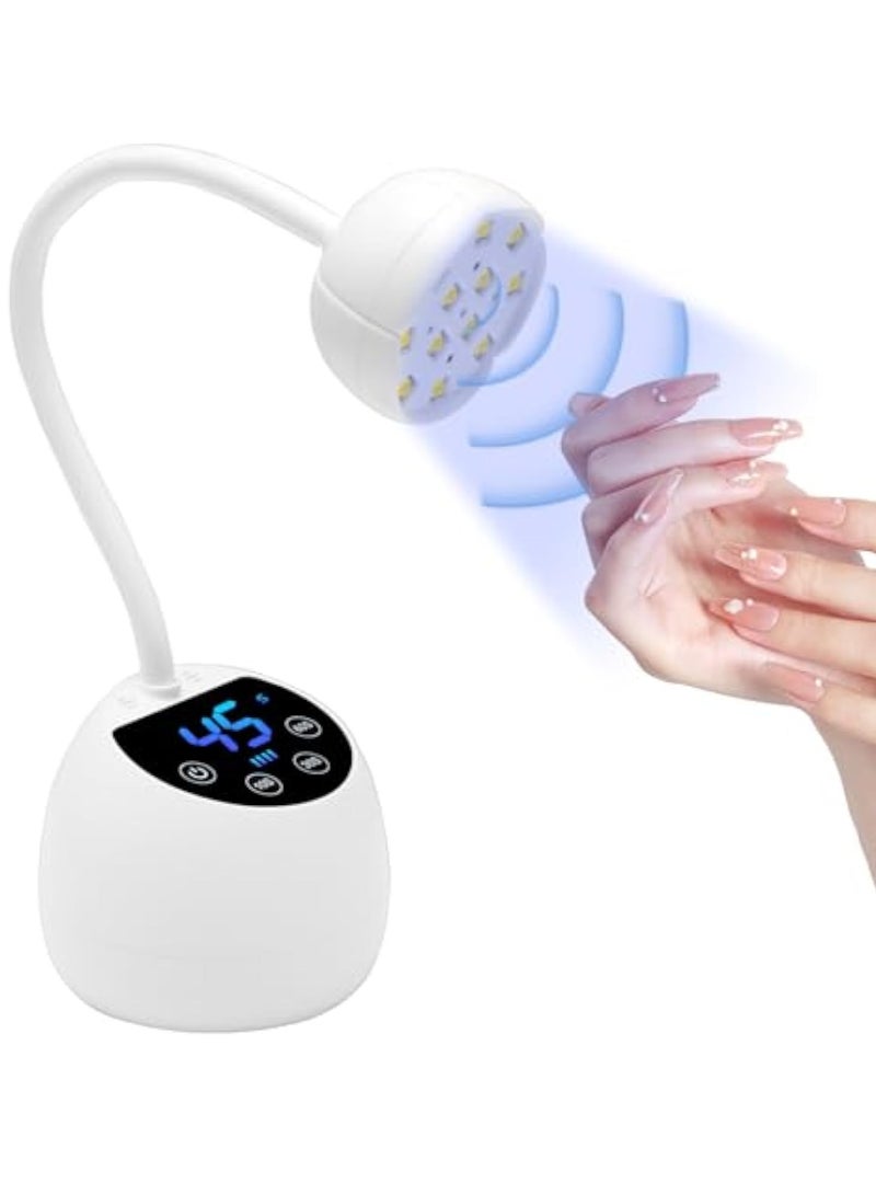 SOLARAE Mini UV Nail Lamp, with Smart Auto Sensor and Display, Gel Nail Lamp, Dryer UV Lamps, 12 Beads Mini Nail Lamp, 4 Modes, Portable LED Nail Lamp with USB Charging Cable in Salon Or DIY at Home - Image 1