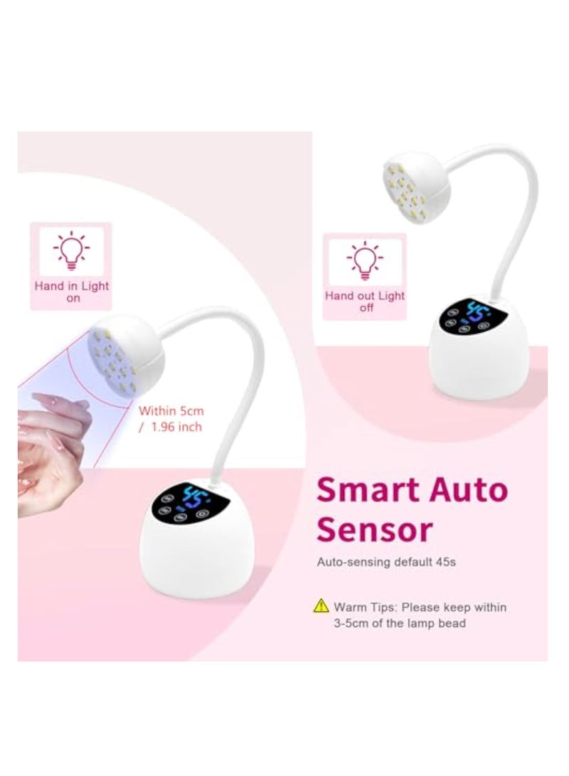 SOLARAE Mini UV Nail Lamp, with Smart Auto Sensor and Display, Gel Nail Lamp, Dryer UV Lamps, 12 Beads Mini Nail Lamp, 4 Modes, Portable LED Nail Lamp with USB Charging Cable in Salon Or DIY at Home - Image 2