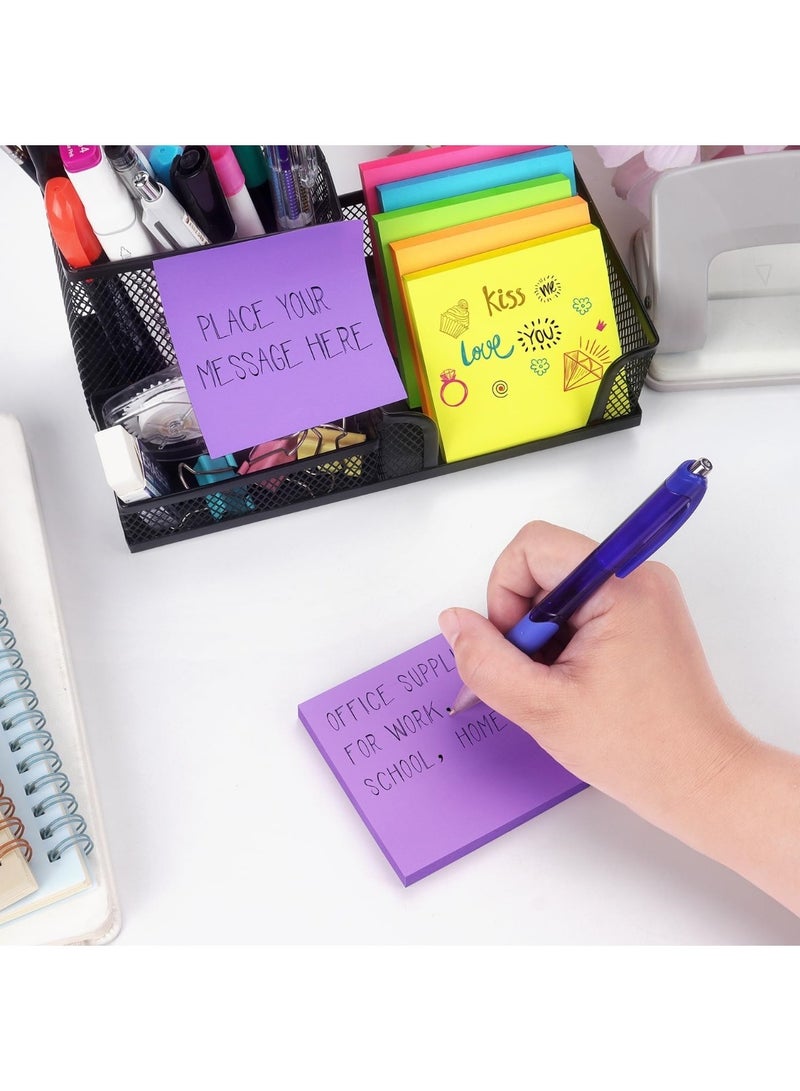 CHU DAI 3 Pads Sticky Notes, Self-Sticky Note Pads Multi Colors, School Supplies Office Products, Writing Memo for Holiday Shop, Teacher Appreciation Xmas Gift and Daily Life Organization - Image 2