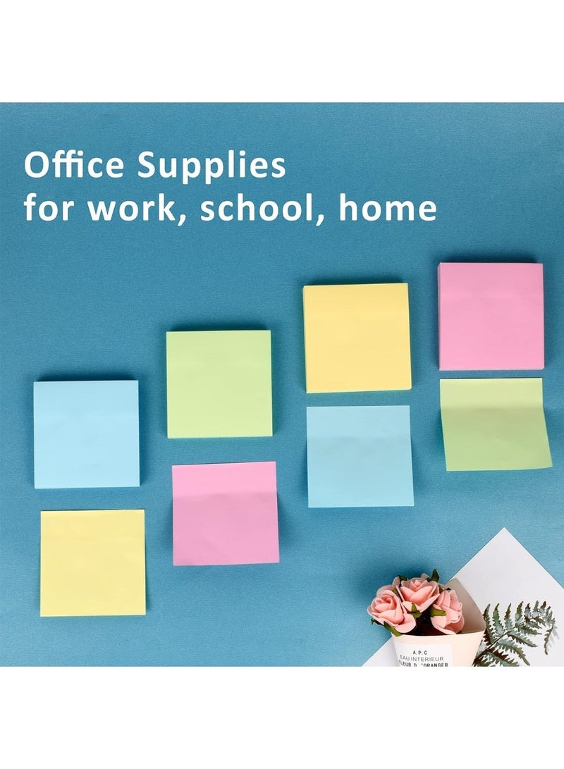 CHU DAI 3 Pads Sticky Notes, Self-Sticky Note Pads Multi Colors, School Supplies Office Products, Writing Memo for Holiday Shop, Teacher Appreciation Xmas Gift and Daily Life Organization - Image 4